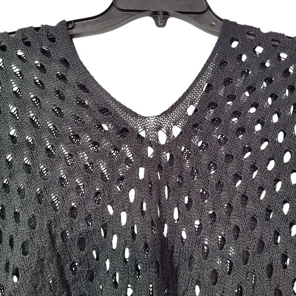 Women Crochet Beach Cover Ups Swimwear Fringe Hem Beach Dress Black One Size - Picture 7 of 9